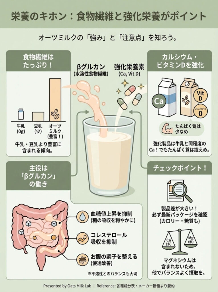 オーツミルクの栄養素の基本